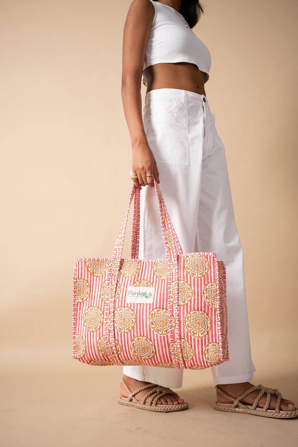 Quilted Market Tote Bag