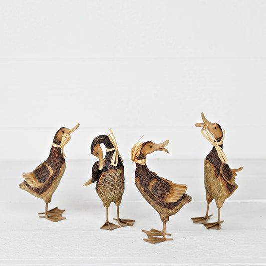 HD603ABCD- Set of 4 mix Polyresin Ducks- 7" x 3" x 2.25"