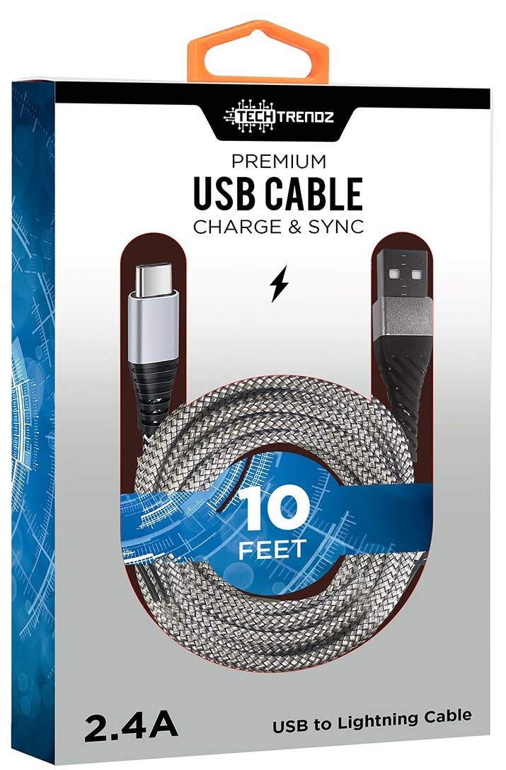 10ft. Type C Fast Charging Cable: Black