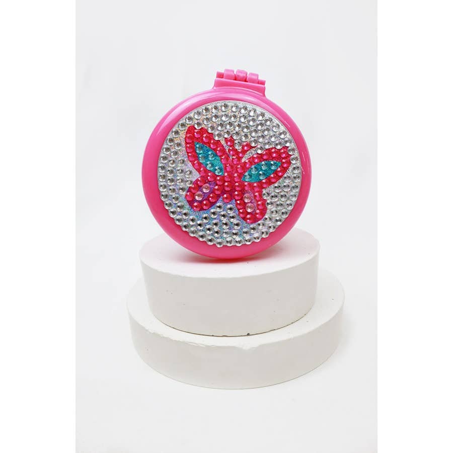 Colorful Mix Stone Mirror with Pop Up Brush