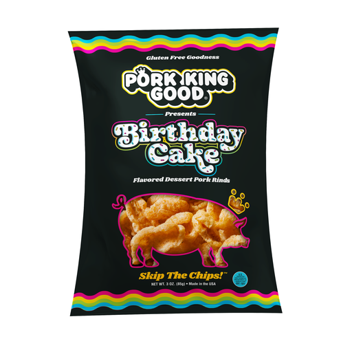 Pork King Good Birthday Cake Flavored Pork Rinds 3oz