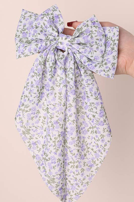 TRENDING DITSY FLORAL BOW RIBBON HAIR CLIPS | 40H909