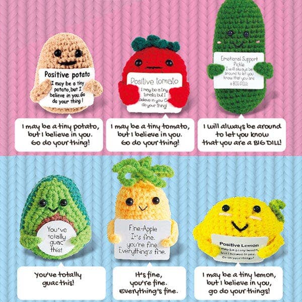 CalmiMates Mini Emotional Support Crochet Plush Toy Collection (1pc) Multiple Styles: Emotional Support Pickle