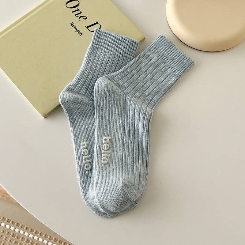 Candy Color Simple Letter Soft Socks DP25A452