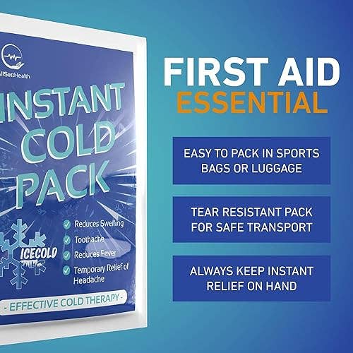 Instant Ice Cold Pack (6” x 4.5”) - 25 Packs Disposable