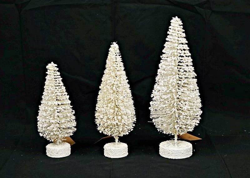 11213- 4in Snowy Brush Pine Ball-White-0/72pcs