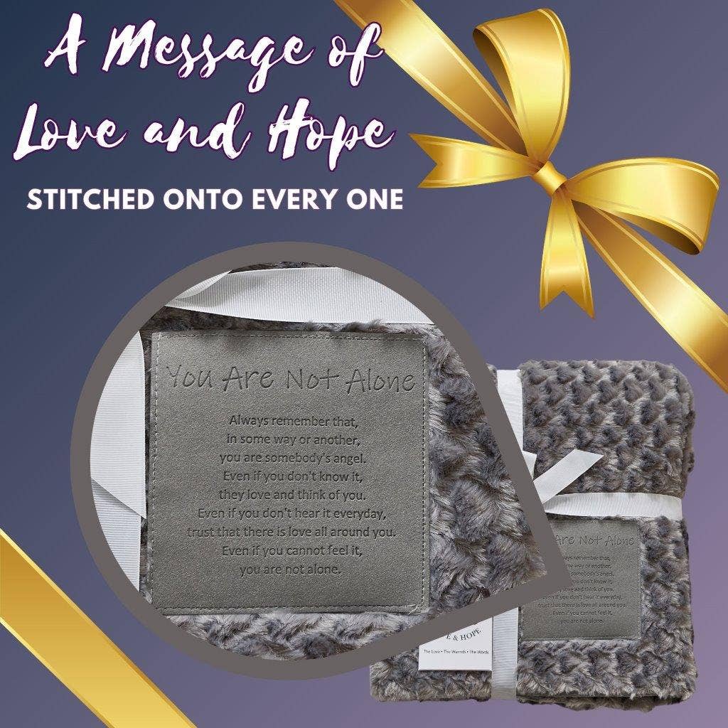 "You Are Not Alone" 1-Ply Faux Fur Patch Throw 50"x60"