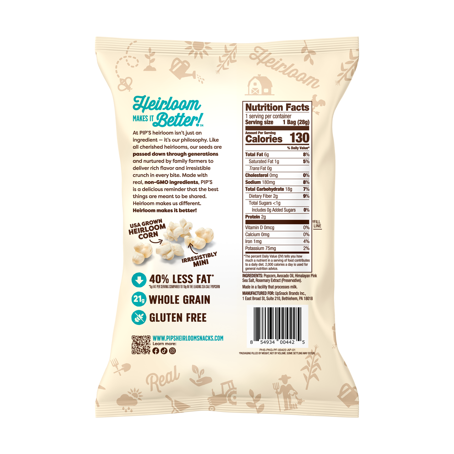 Sea Salt Mini Popcorn 1oz Single-Serve (24 Bags in 1 Case)
