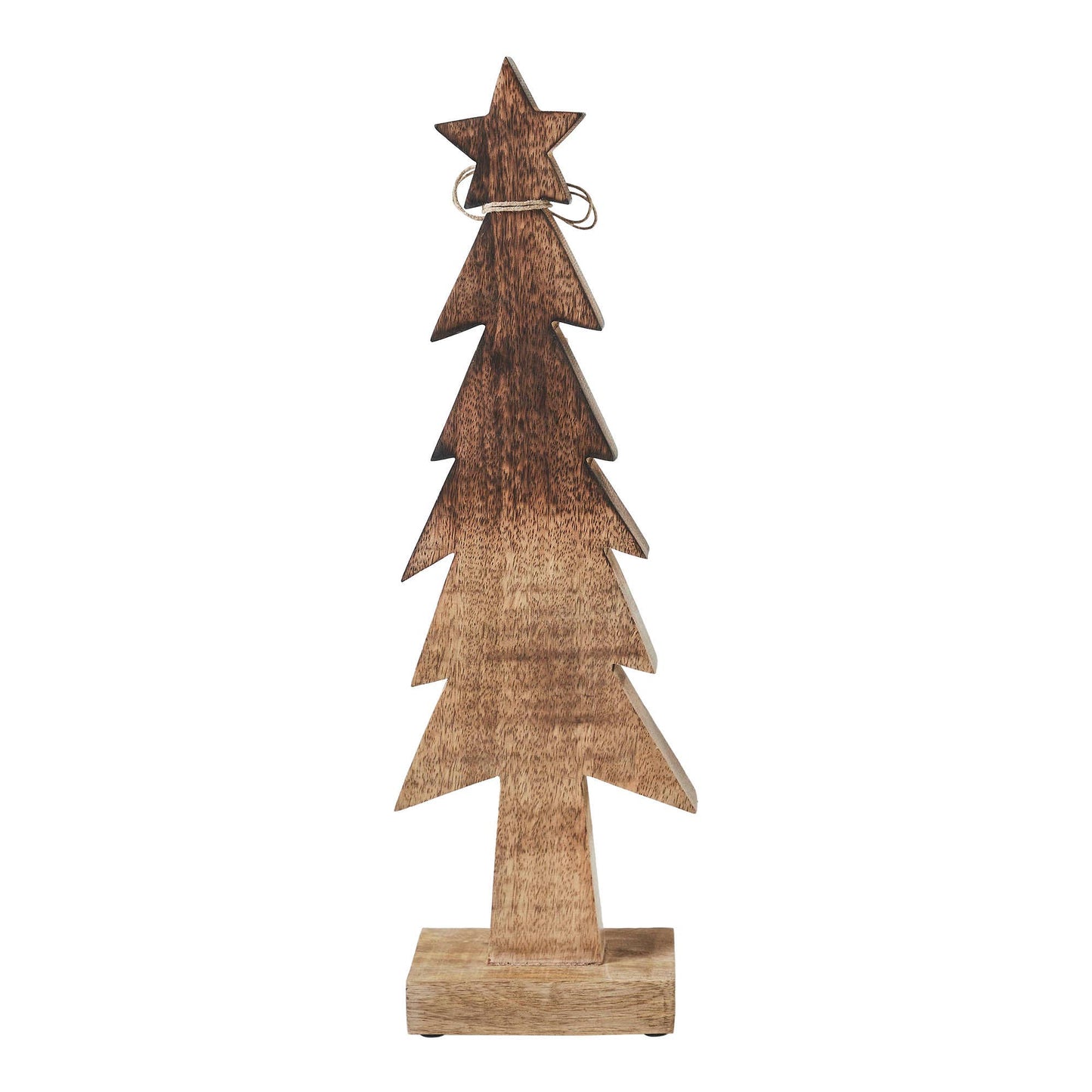 Christmas Tree Wooden Two Toned Brown Natural Figurine 16x5x2.25