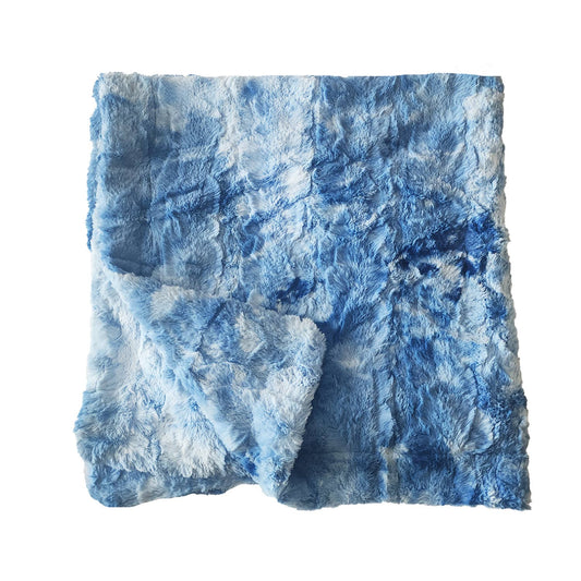 Tie Dye Navy 60 x 72 Minky Faux Fur Blanket