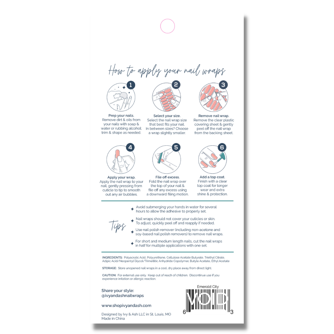 Blue Ice | Light Blue Pearl Finish Nail Polish Strips