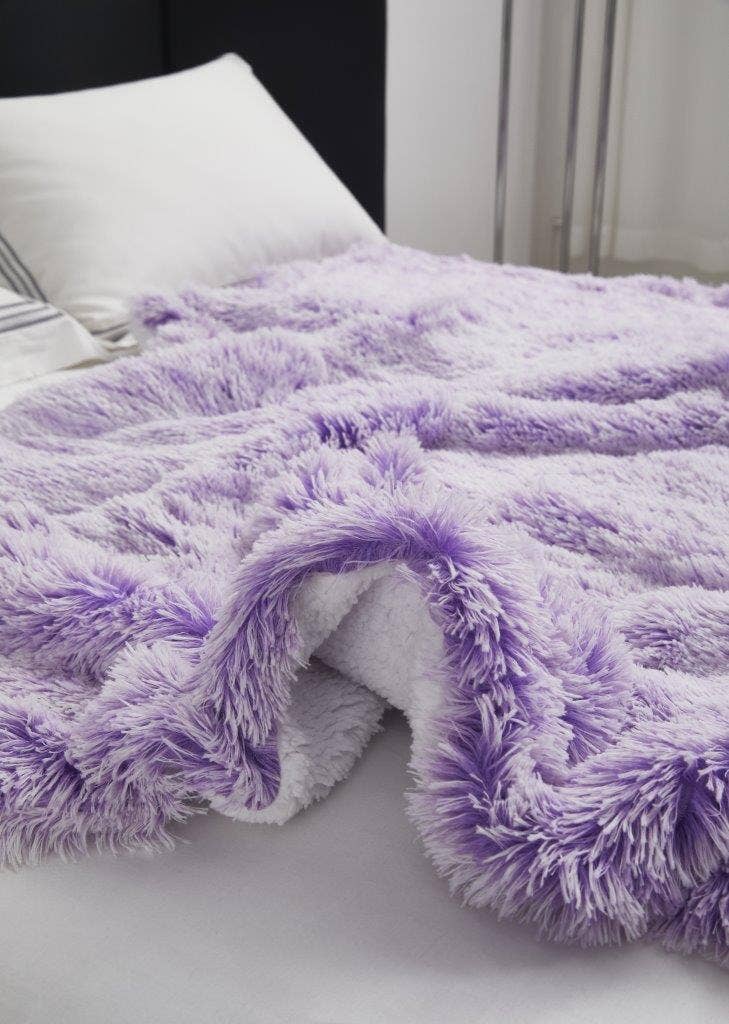 "Orchid Frost" Faux Fur Plush Throw Blanket - 50"x70"