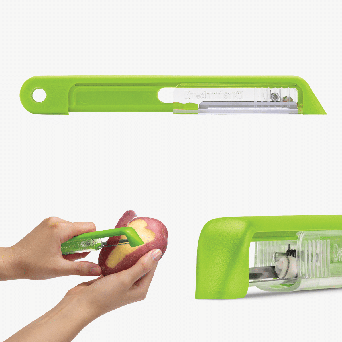 Sharple Self-Sharpening Japanese Stainless Steel Peeler: Green