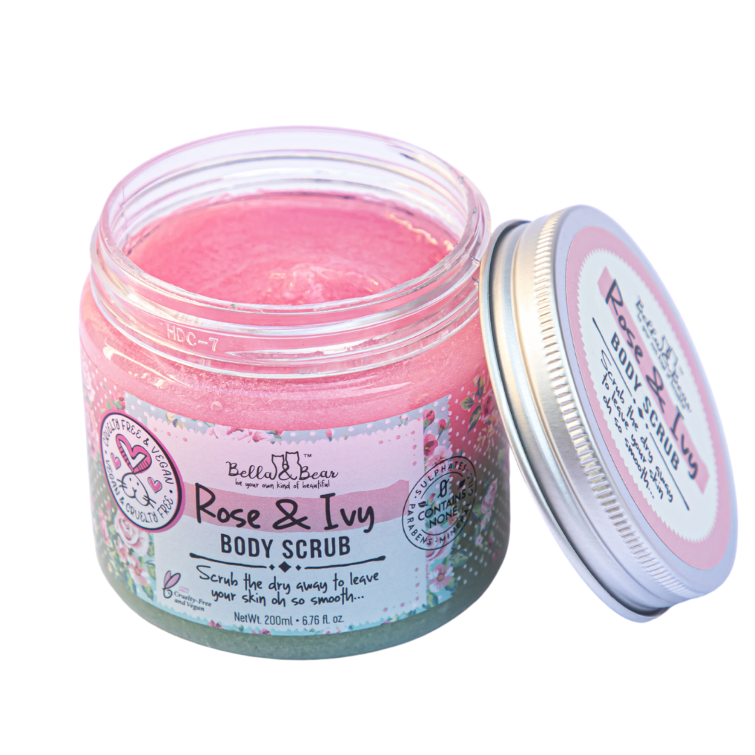 Rose & Ivy Body Scrub Exfoliator & Body Wash & Moisturizer