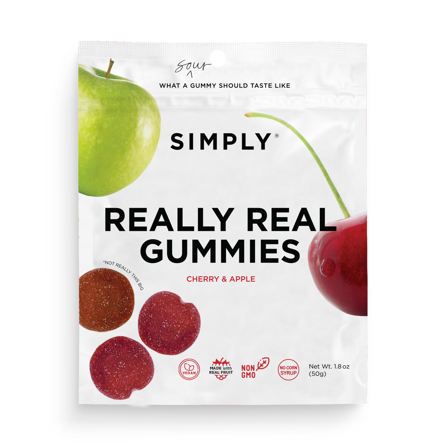 Really Real Gummies - Sour Apple & Cherry (1.8 oz Bags)
