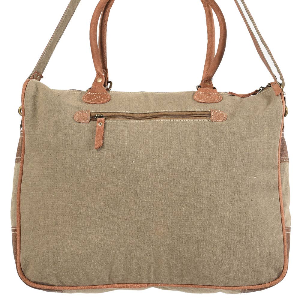 Blue And Yellow Messenger Bag With Canvas And Rug