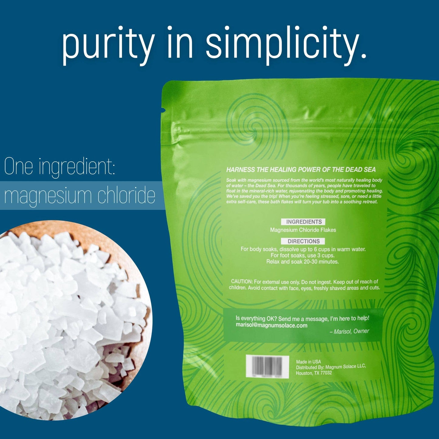Magnesium Bath Flakes, Dead Sea Bath Salts, Bath Soak