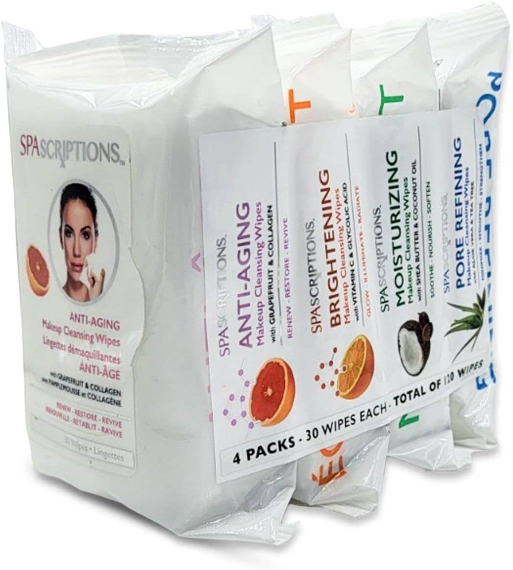 Spascriptions Makeup Cleansing Wipes - Variety Pack