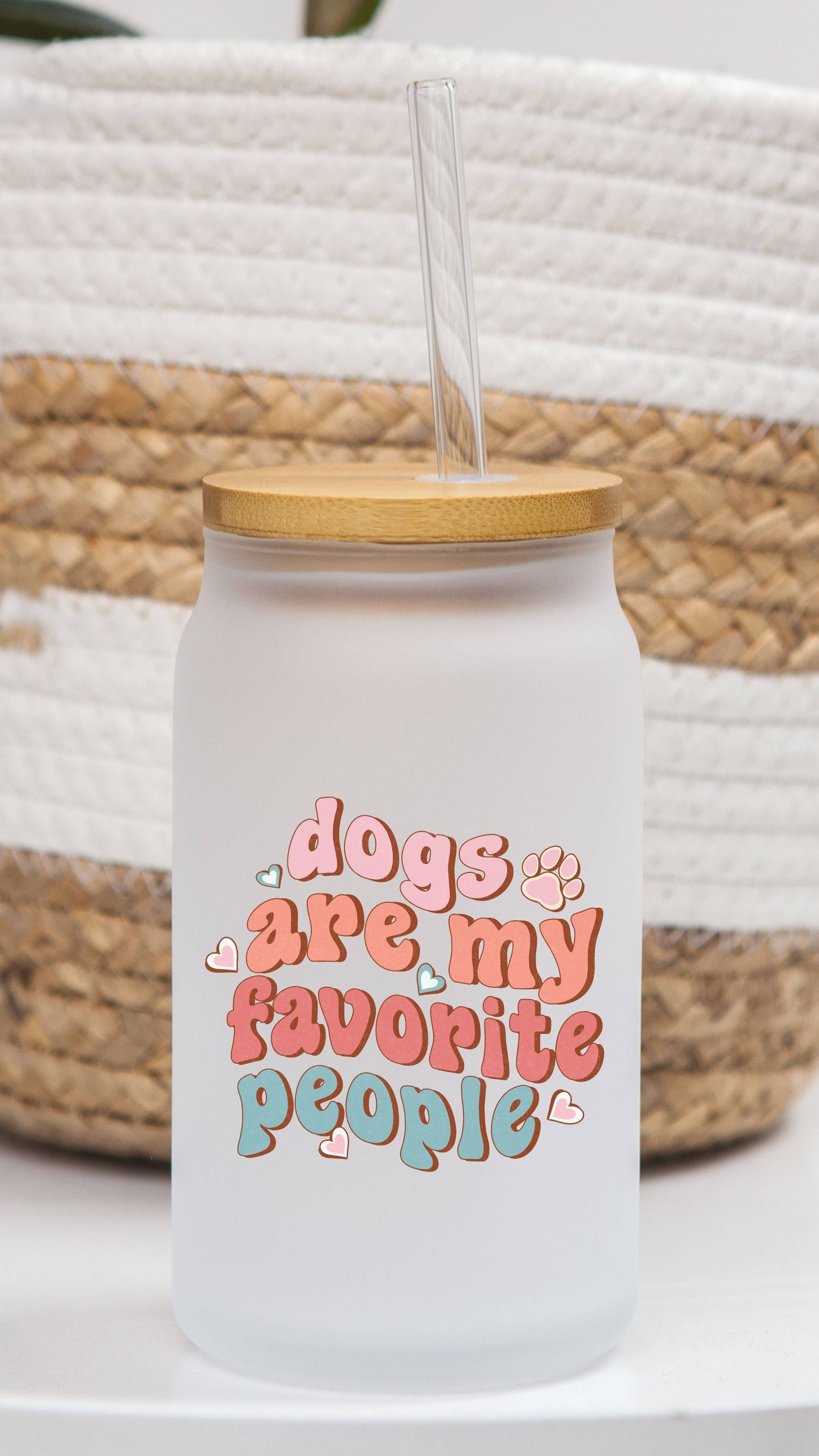 16 oz Frosted Glass Can | Dog Lover (9 Options)