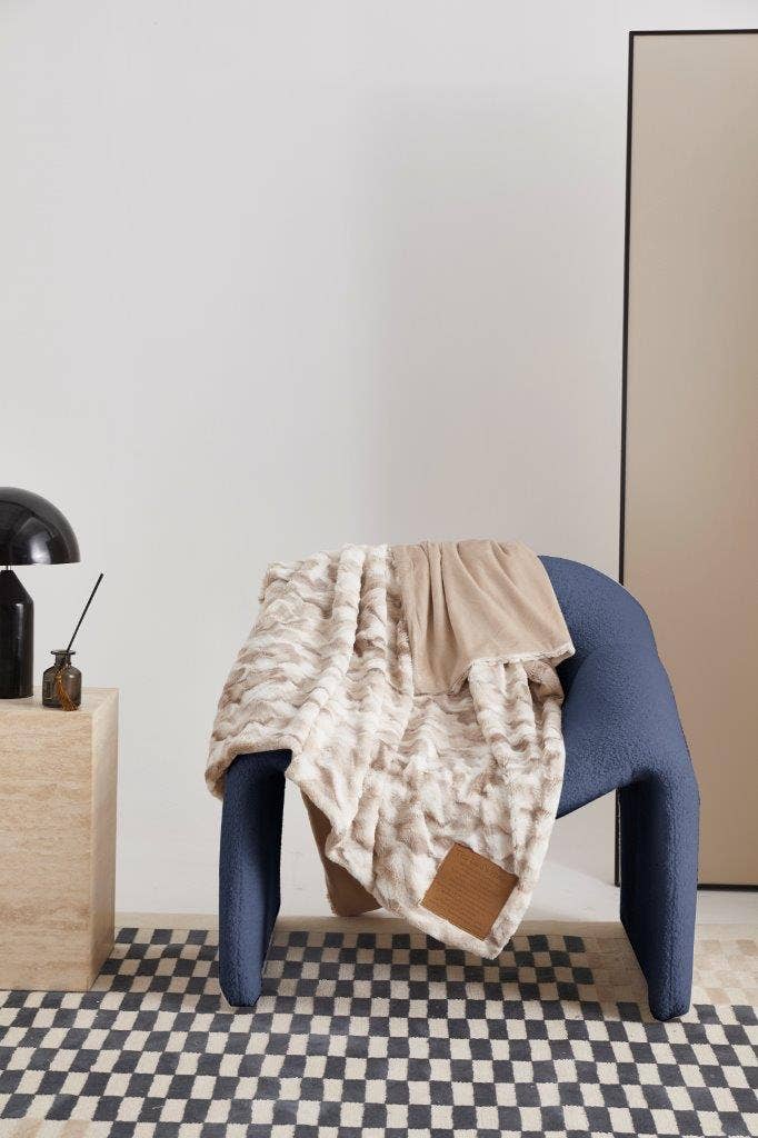 "The Lord's Prayer" 1-Ply Faux Fur Patch Throw 50"x60"