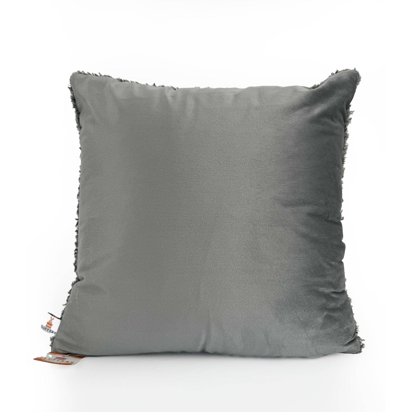 Cozy Teddy Throw Pillow, Grey (18" x 18" / 45 x 45 cm)