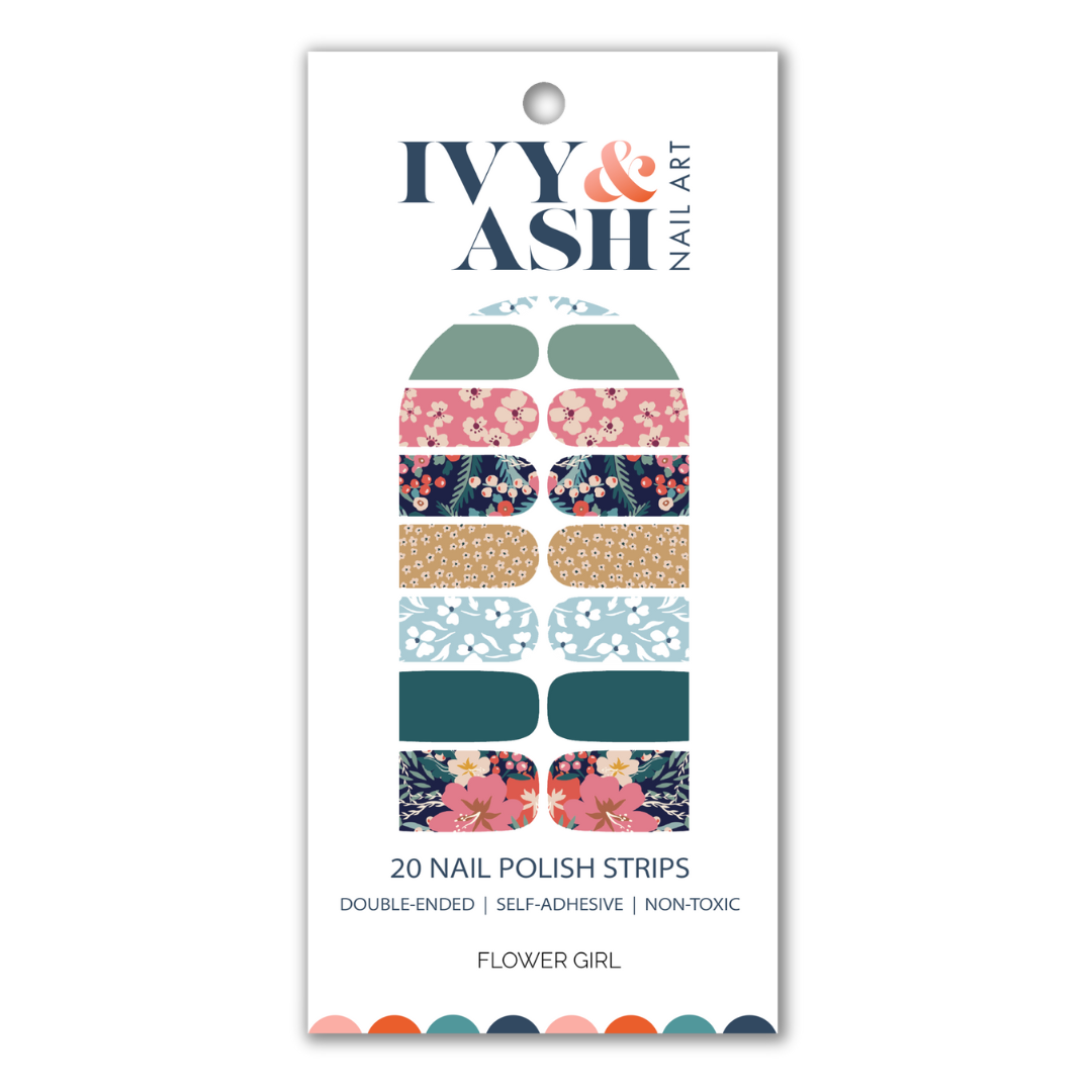Flower Girl | Trendy Muted Floral Print Nail Wrap Set