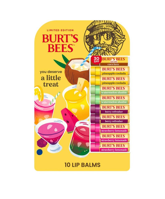 Burt’s Bees Drink Inspired Lip Balm Pack SPF 30 10pc 1 PACK