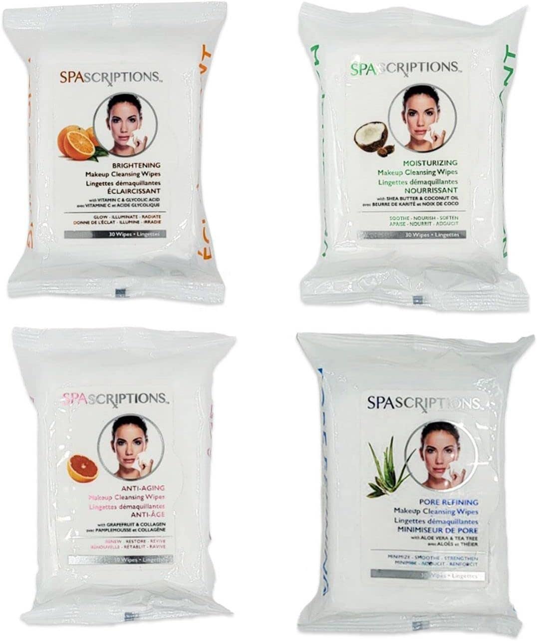 Spascriptions Makeup Cleansing Wipes - Variety Pack