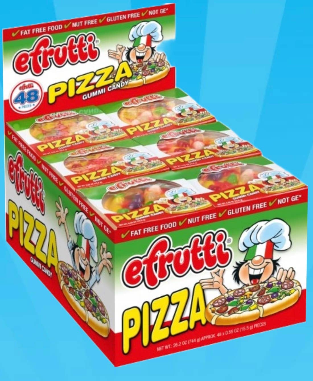 Novelty Efrutti Gummi PIZZA 🍕 Individual Packed- 48CT Box