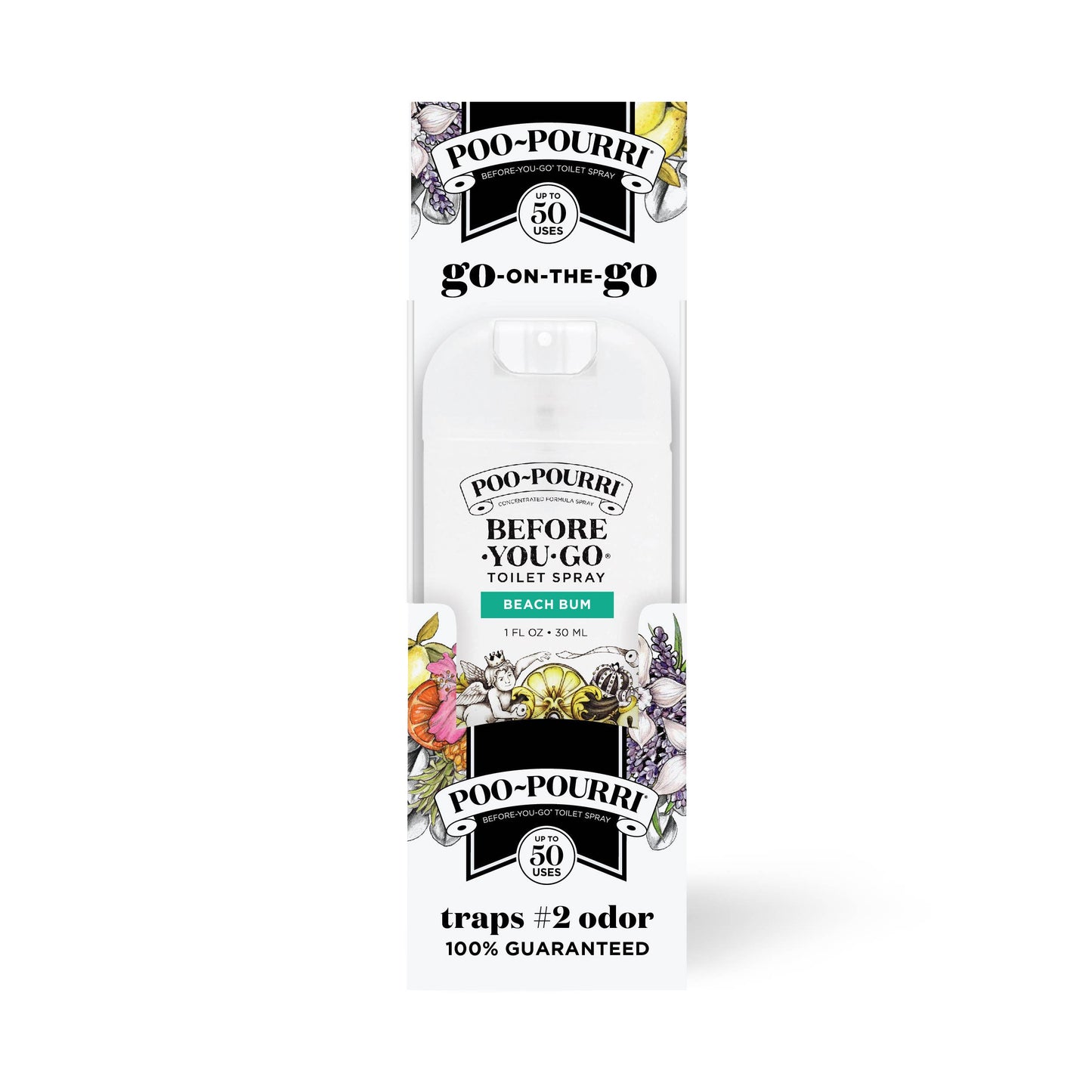Poo~Pourri 1oz Pocket Sprayer 32ct w 4 Trays - Beach Bum