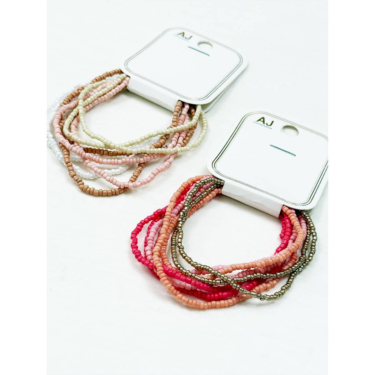 Soft Tone of Seed Beads Mixed Layered Bracelets