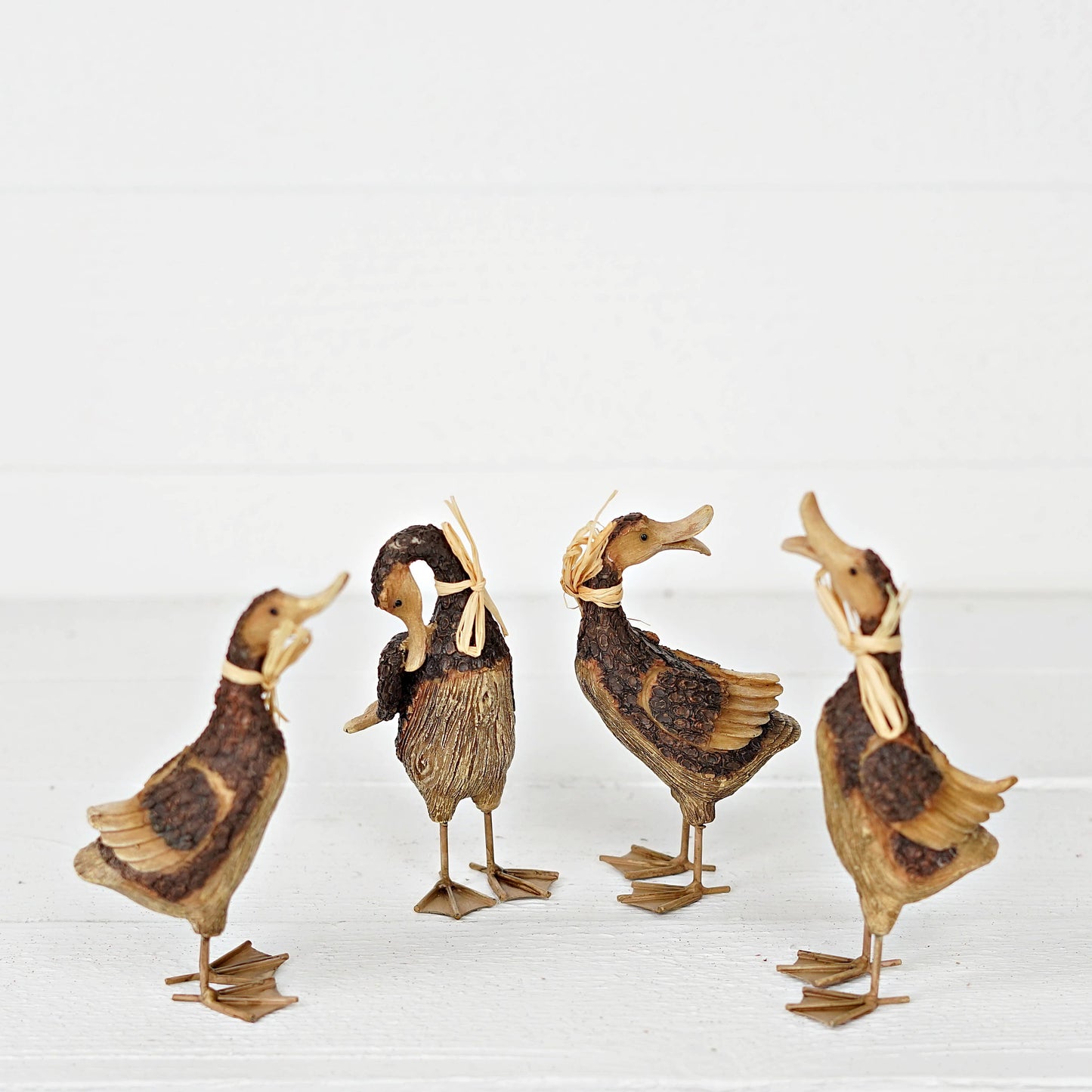 HD603ABCD- Set of 4 mix Polyresin Ducks- 7" x 3" x 2.25"