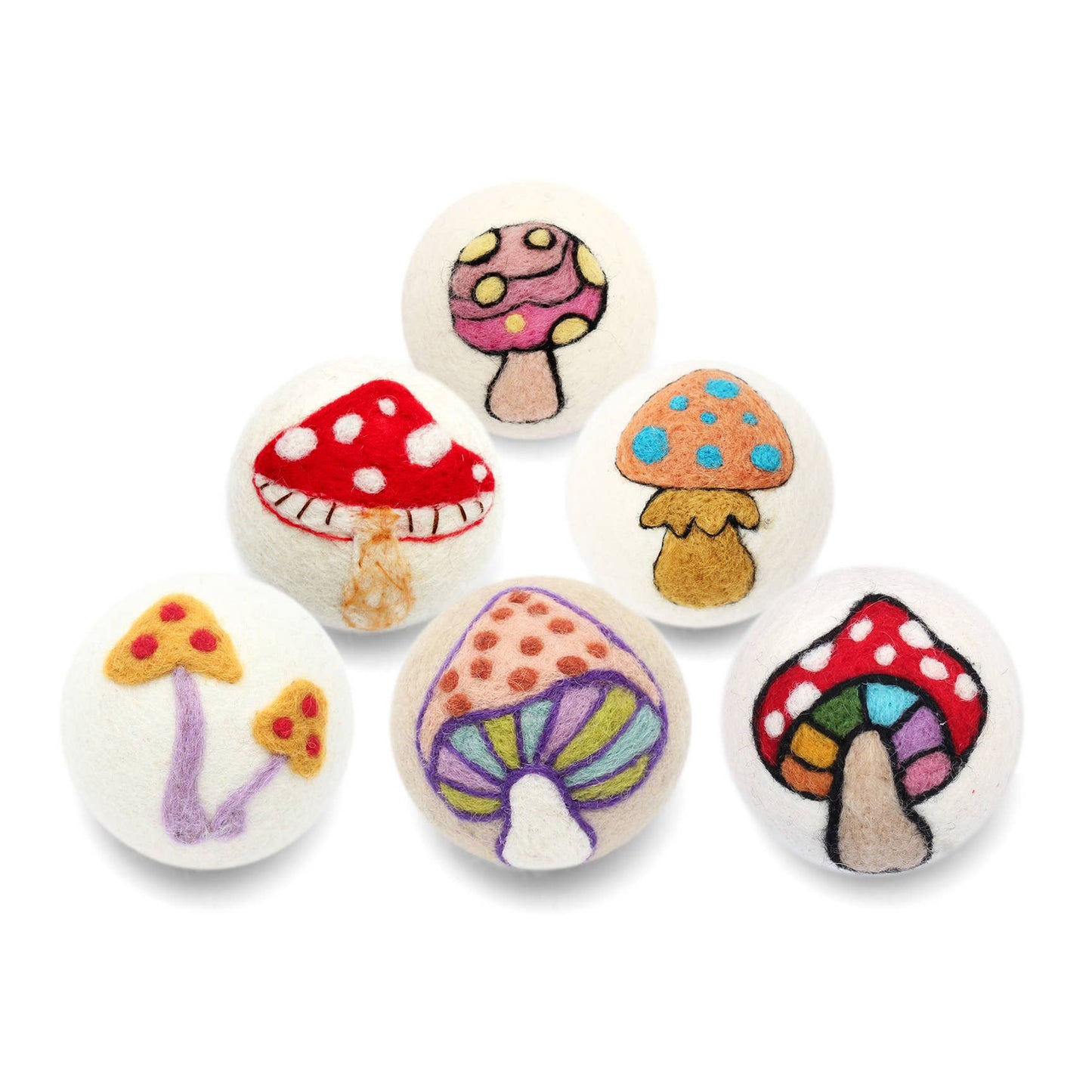 Mushrooms: Eco Wool Dryer Balls Fair Trade: Two Mushrooms