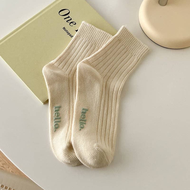 Candy Color Simple Letter Soft Socks DP25A452