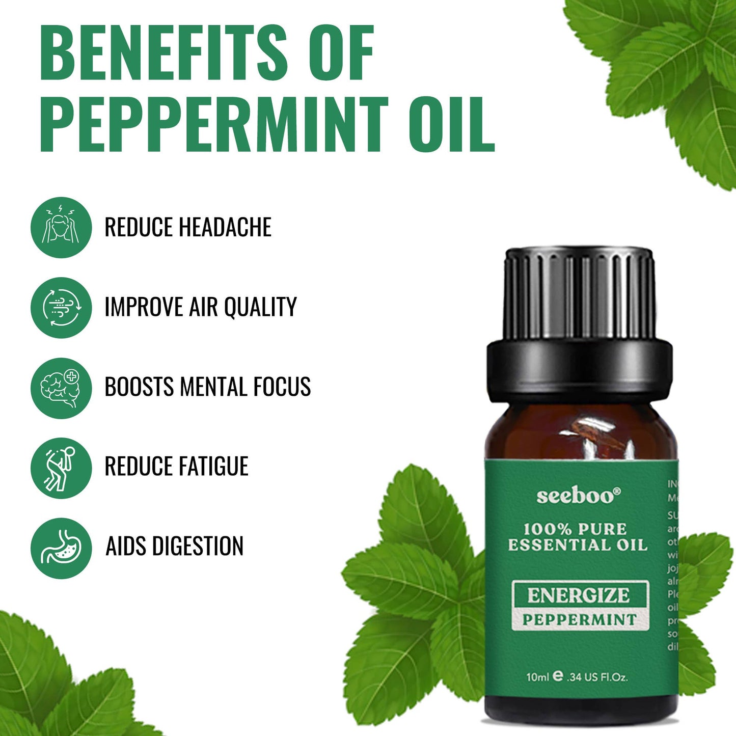 100% PURE THERAPEUTIC GRADE ESSENTIAL OIL - PEPPERMINT