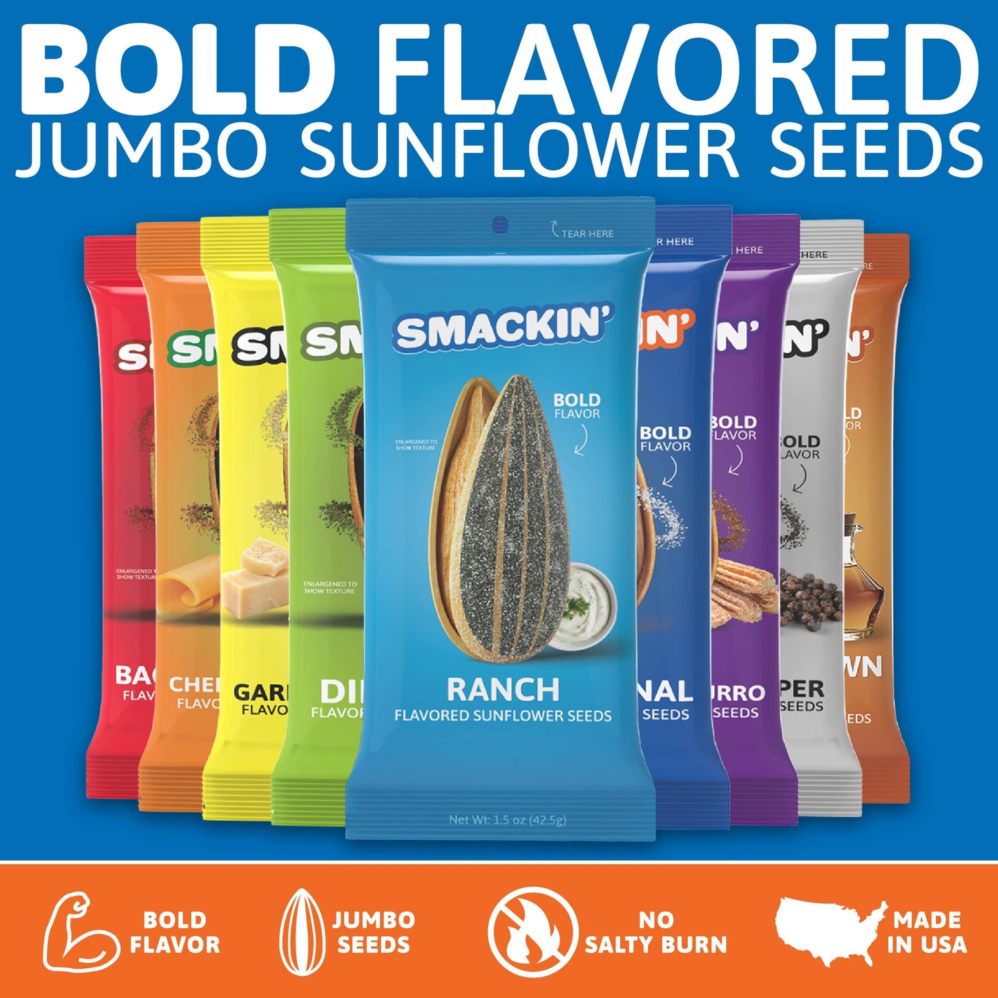 SMACKIN' Sunflower Seeds Sampler Pack (1.5 oz)