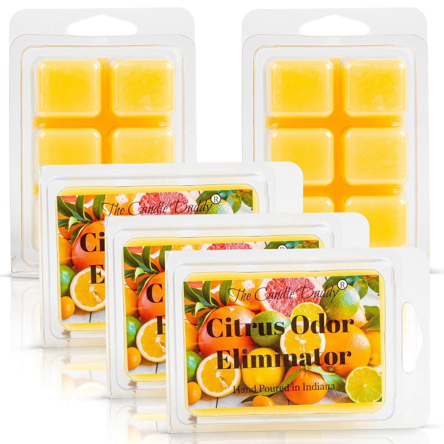 Citrus Odor Eliminator Scented Wax Melts - 2 oz - 6 Cubes: 1 Pack of Wax Melts