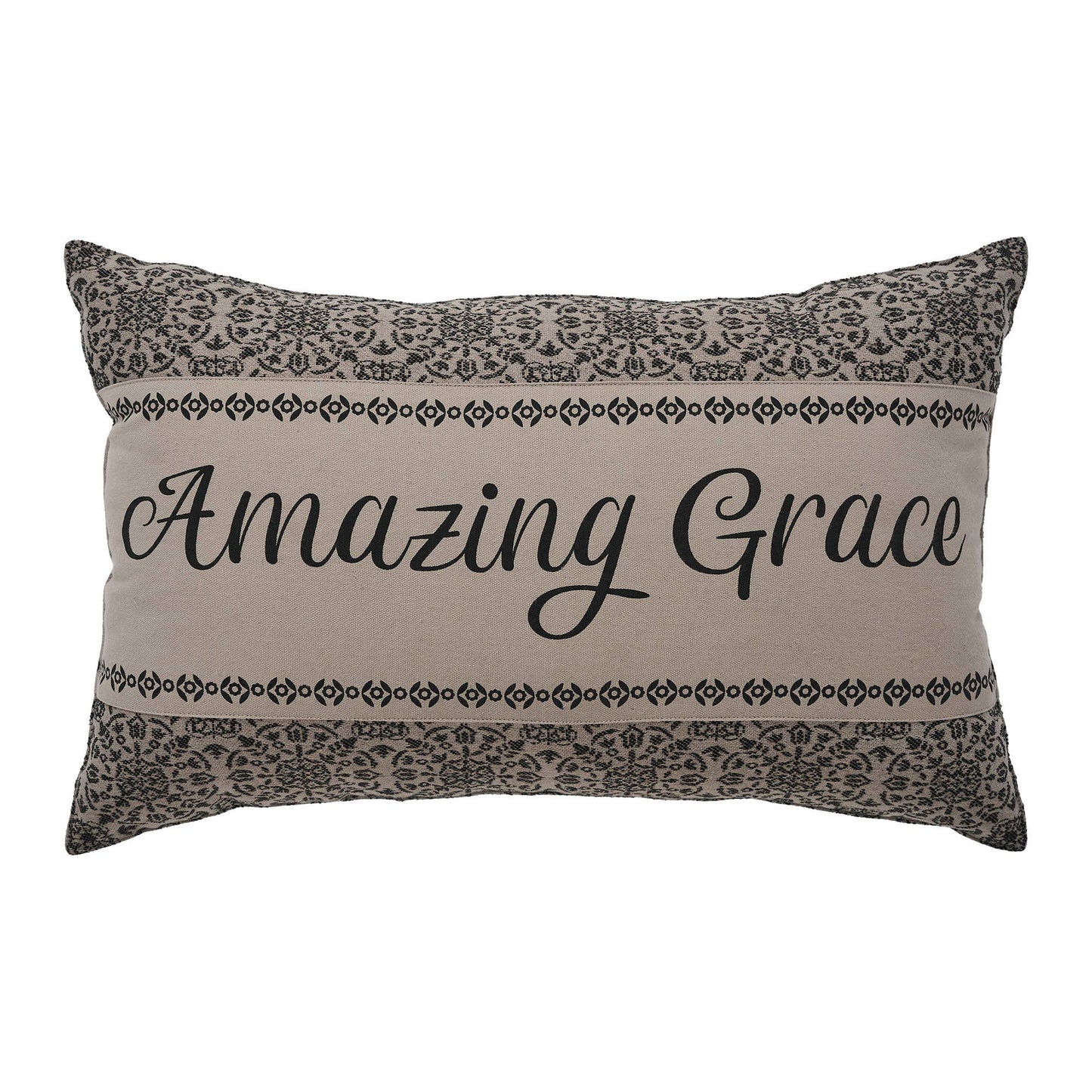 Custom House Black Tan Jacquard Amazing Grace Pillow 14x22