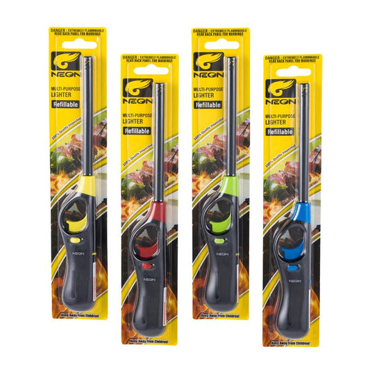 Neon Multi-Purpose Lighter - Refillable - 4 Colors