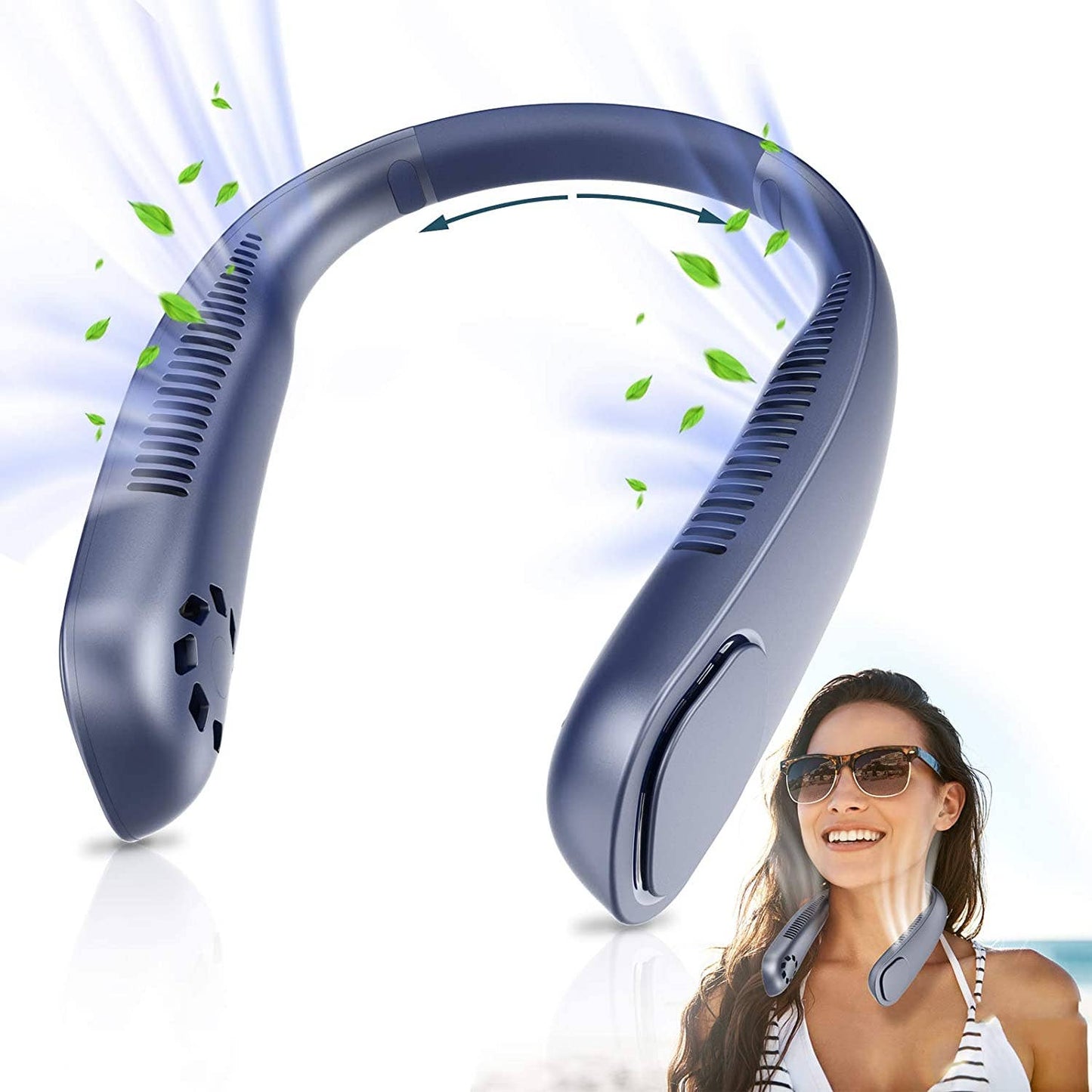 Portable 3-Speed Rechargeable Bladeless Neck Fan - 4 Colors