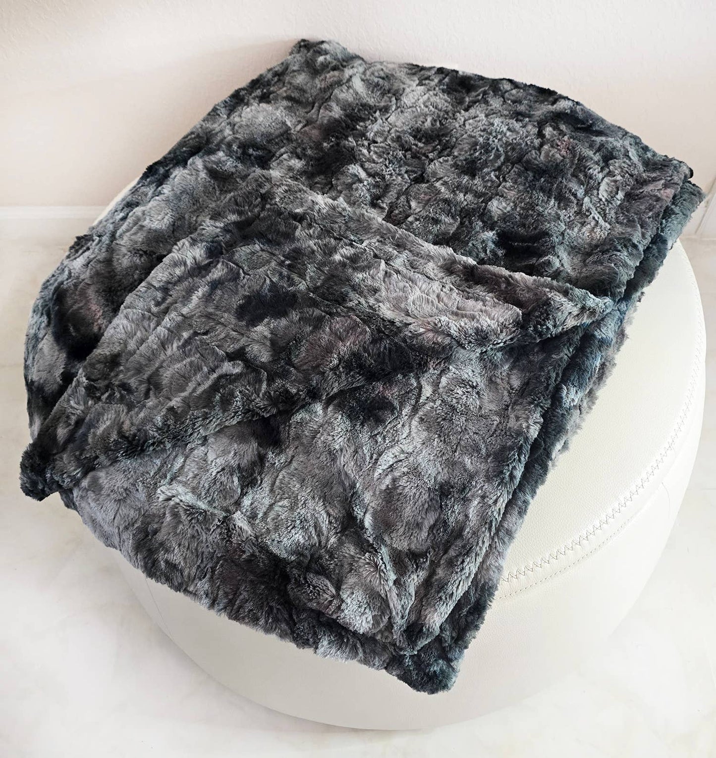 Stormy Night Full/Queen Size 60 x 72 Minky Faux Fur Blanket