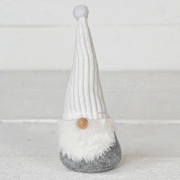 M29866- KNOME-7.5HX2.5W-FLUFFY BEARDED, WHITE SANTA'S HAT