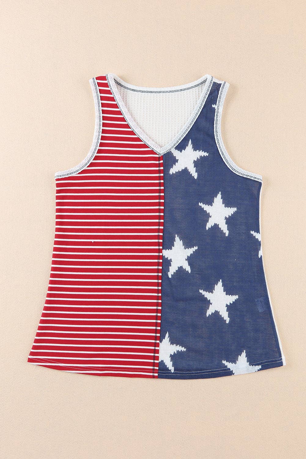 Fiery Red American Flag Stars and Stripes Tank Top: Red / M / 100%Polyester