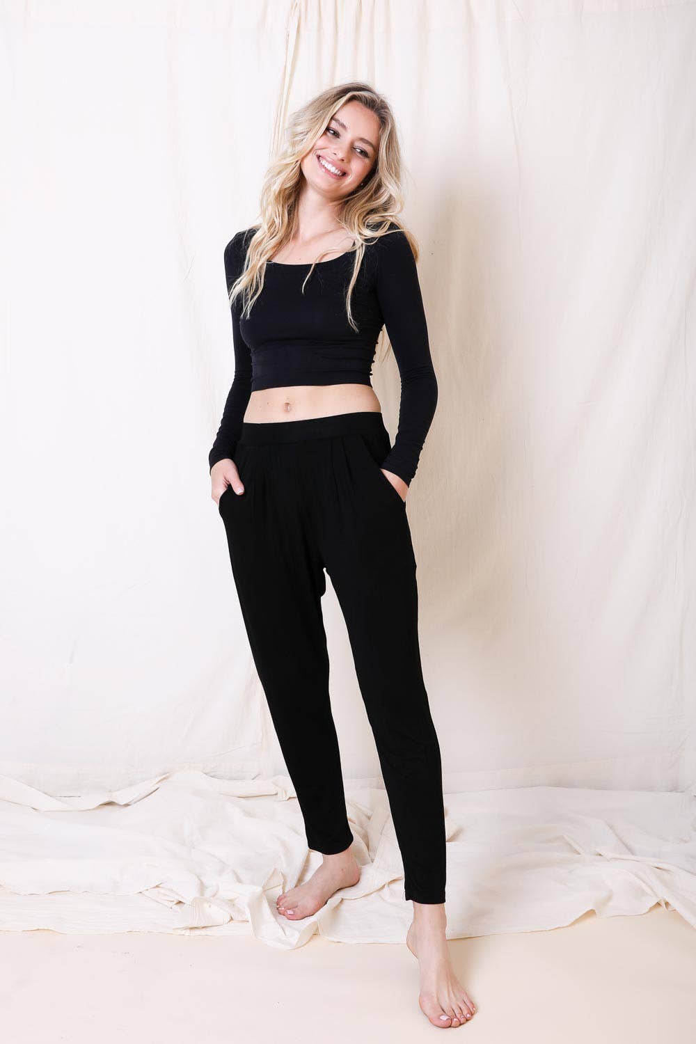 Wide Band Lounge Stretch Pants 🧸: Black