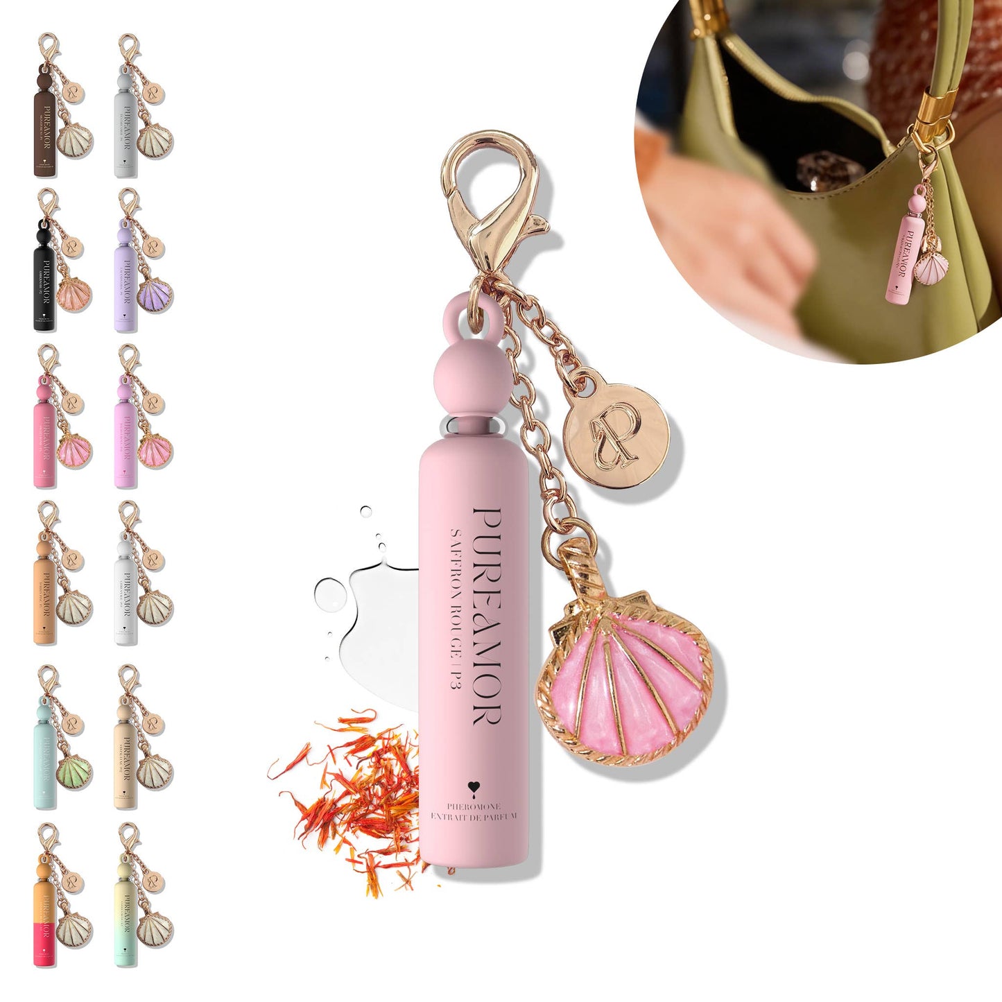 Saffron Rouge Pheromone Perfume Oil Keychain - 2ml Mini