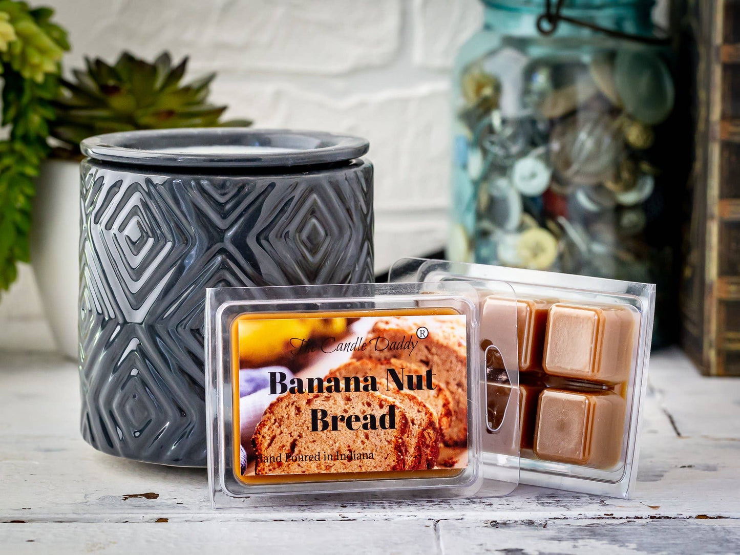 Banana Nut Bread Scented Wax Melt - 2 Ounces - 6 Cubes: 1 Pack of Wax Melts