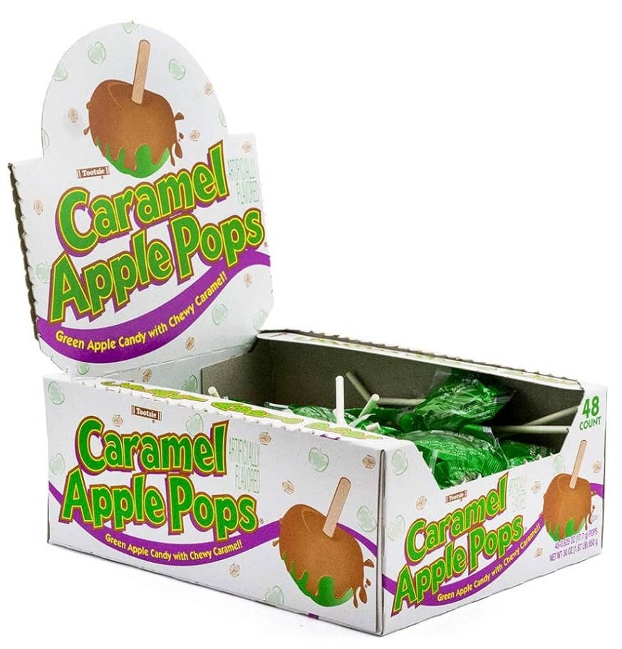 Lollipop Tootsie Roll Caramel Apple 🍏 🍏  Display Box 48CT