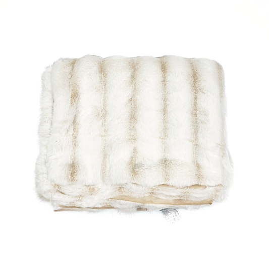 Ultra Soft Faux Rabbit Fur Throw Blanket, White, Queen Size (60" x 80" / 150 x 200 cm)