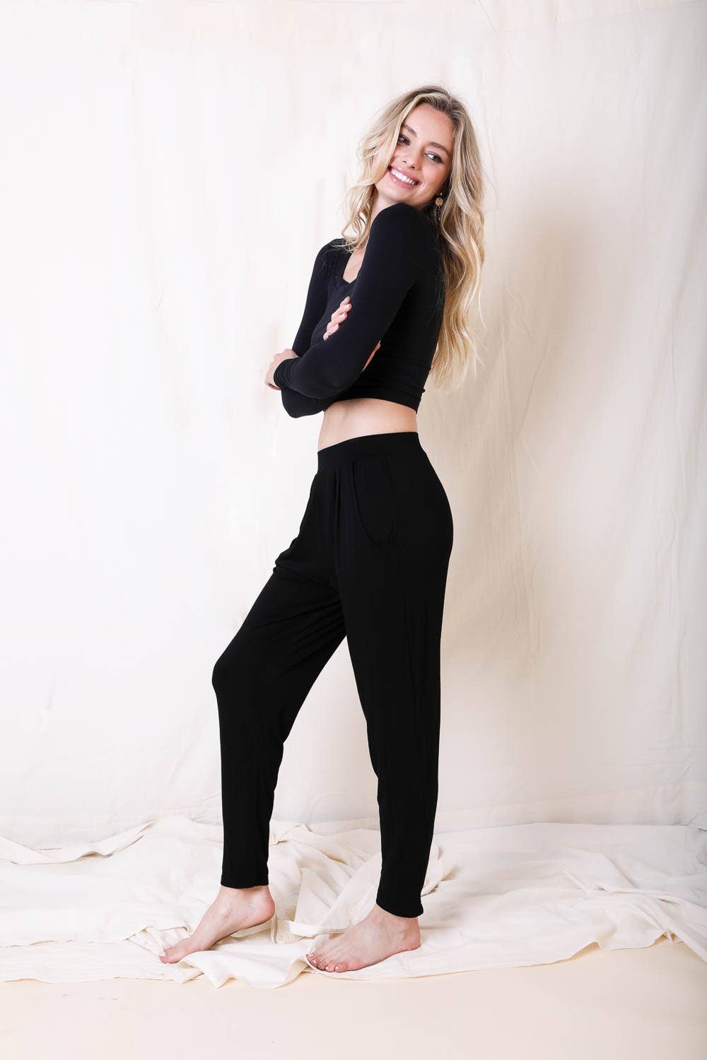 Wide Band Lounge Stretch Pants 🧸: Black