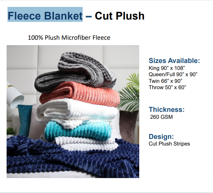 Nestl Cut Plush Fleece Blanket: White / Queen/Full 90” x 90”